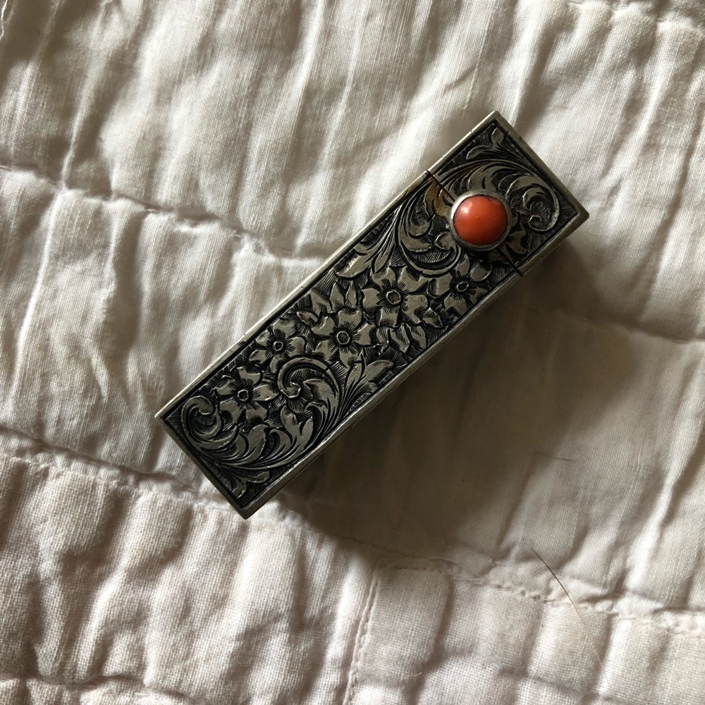 Vintage metal lipstick container